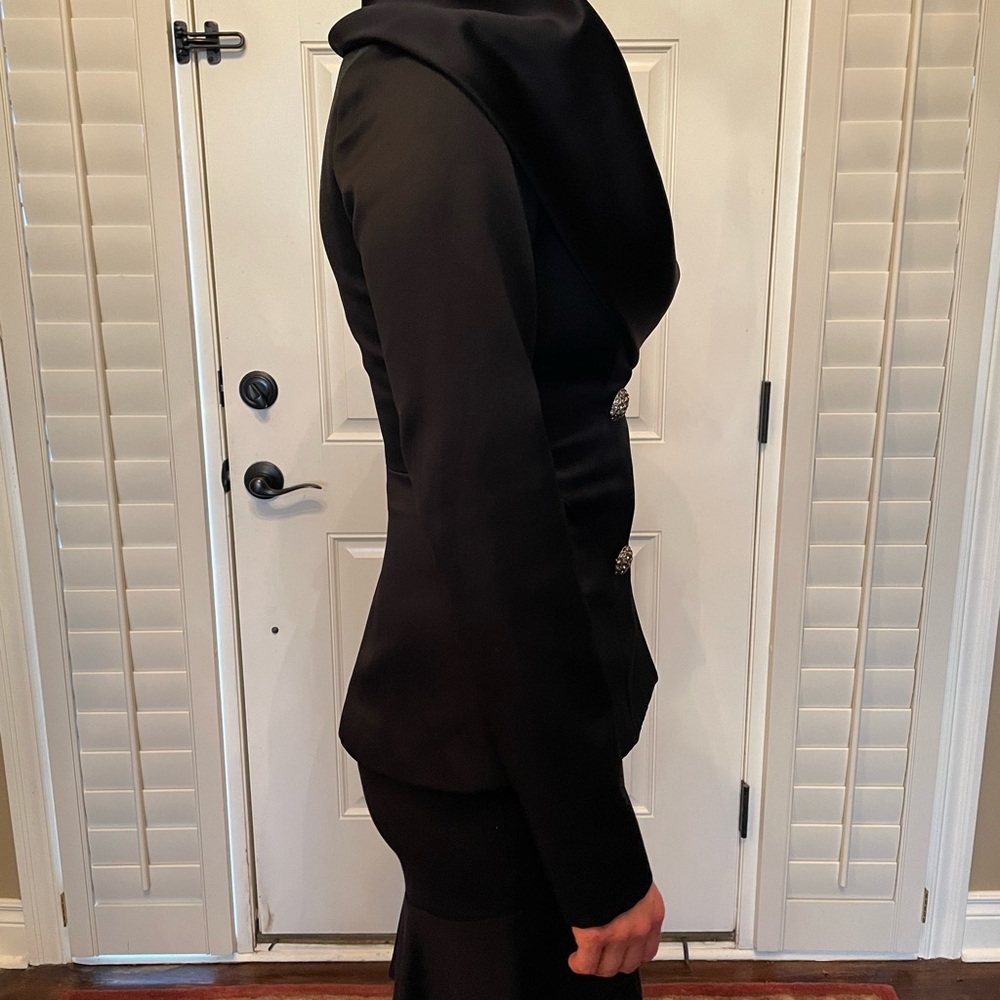 BETSEY JOHNSON “RARE” BLACK, DOUBLE BREASTED, LG SLEEVED EVENING JACKET- VINTAGE - Picture 4 of 8